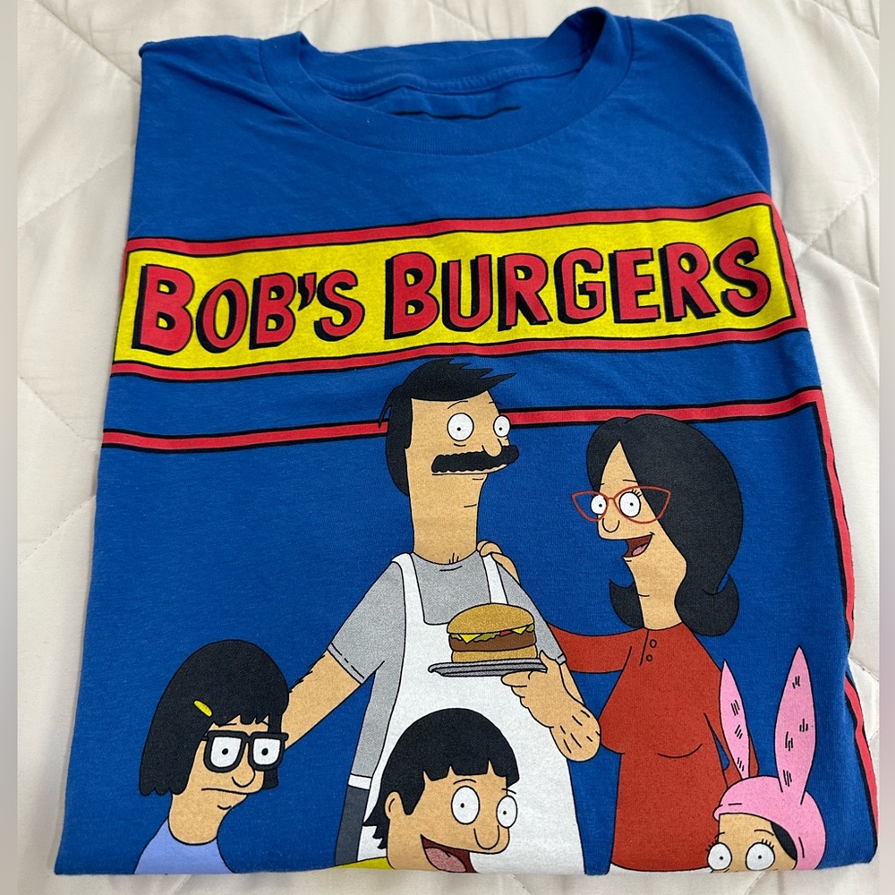 Bob's Burgers Men's Large Dark Blue Graphic Short Sleeve Tee Shirt Cartoon - Picture 3 of 5